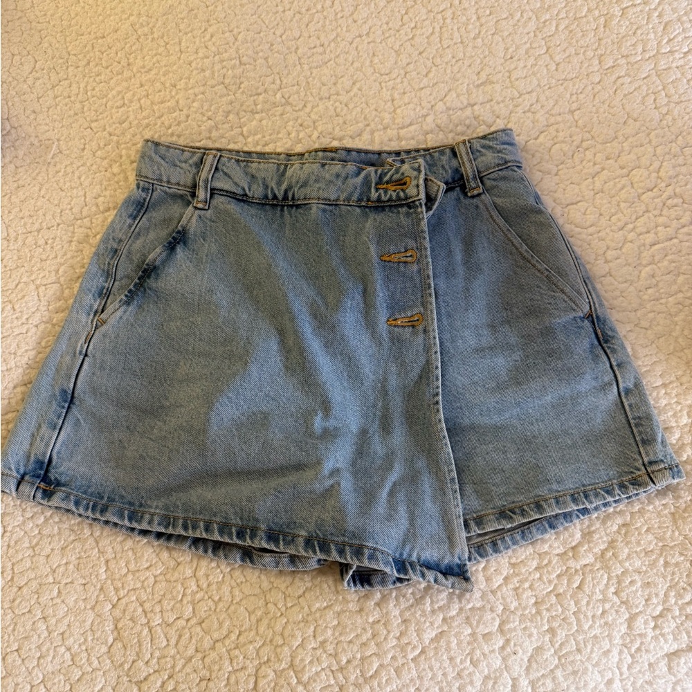 Zara Light Blue Denim Skort